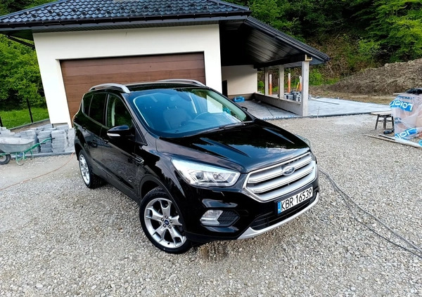 Ford Kuga cena 72600 przebieg: 154927, rok produkcji 2018 z Jedlicze małe 781